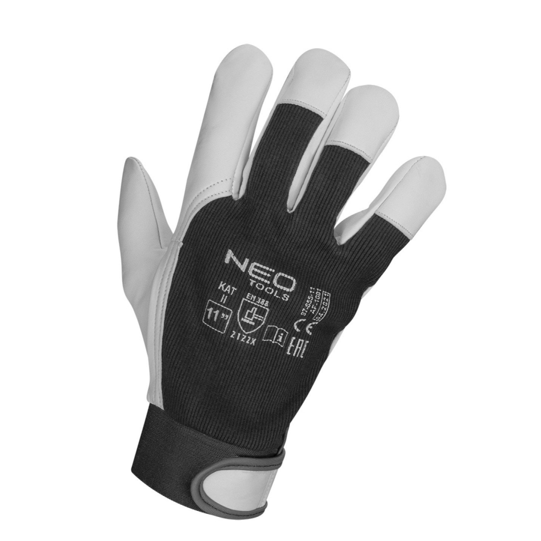 Darbinės pirštinės, 2121X, ožkos oda, Velcro, 11" dydis, CE 6