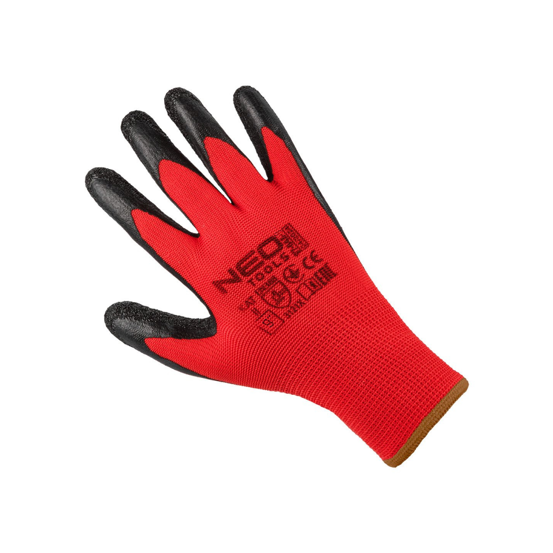 Darbinės pirštinės, lateksu dengtas poliesteris (krūkšnelis),3121X, 9 dydis 3 Darbinės pirštinės, lateksu dengtas poliesteris (krūkšnelis),3121X, 9 dydis 3