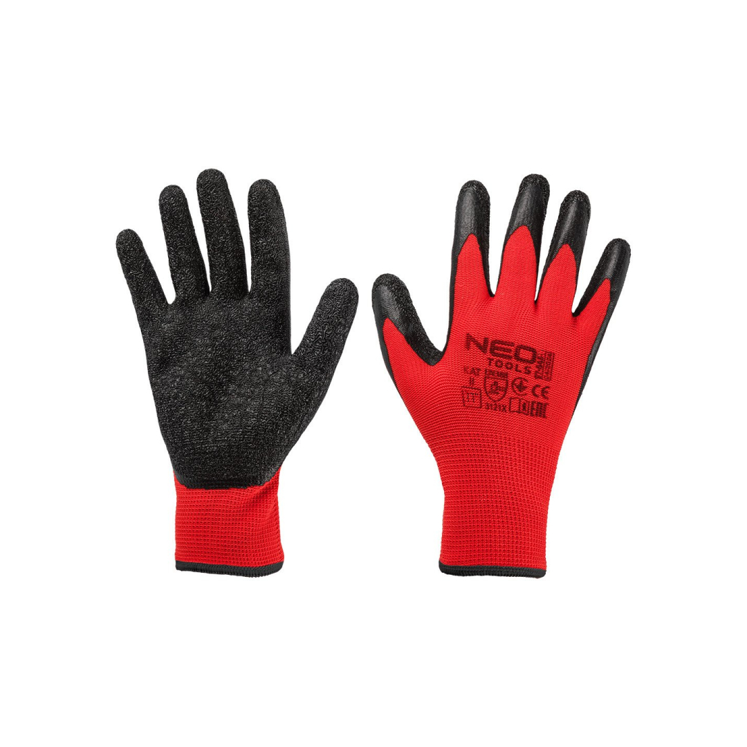 Darbinės pirštinės, lateksu dengtas poliesteris (krūkšnys), 3121X, 11 dydis