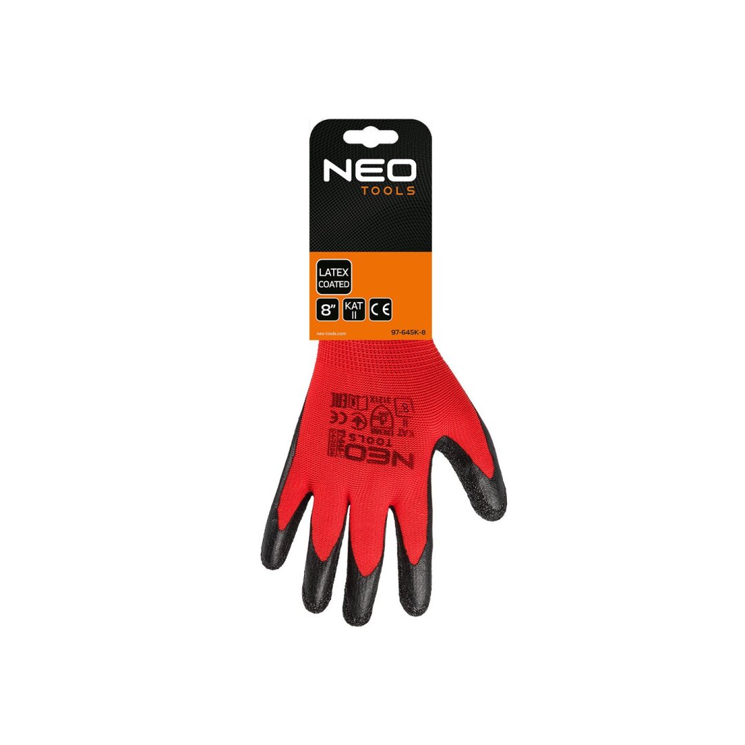 Darbinės pirštinės, lateksu dengtos, poliesterio (raukšlėtos), 3121X dydis 8 (card) 1 Darbinės pirštinės, lateksu dengtos, poliesterio (raukšlėtos), 3121X dydis 8 (card) 1