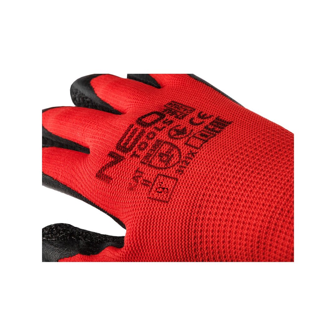 Darbinės pirštinės, lateksu dengtos, poliesterio (raukšlėtos), 3121X dydis 9 (card) 5 Darbinės pirštinės, lateksu dengtos, poliesterio (raukšlėtos), 3121X dydis 9 (card) 5