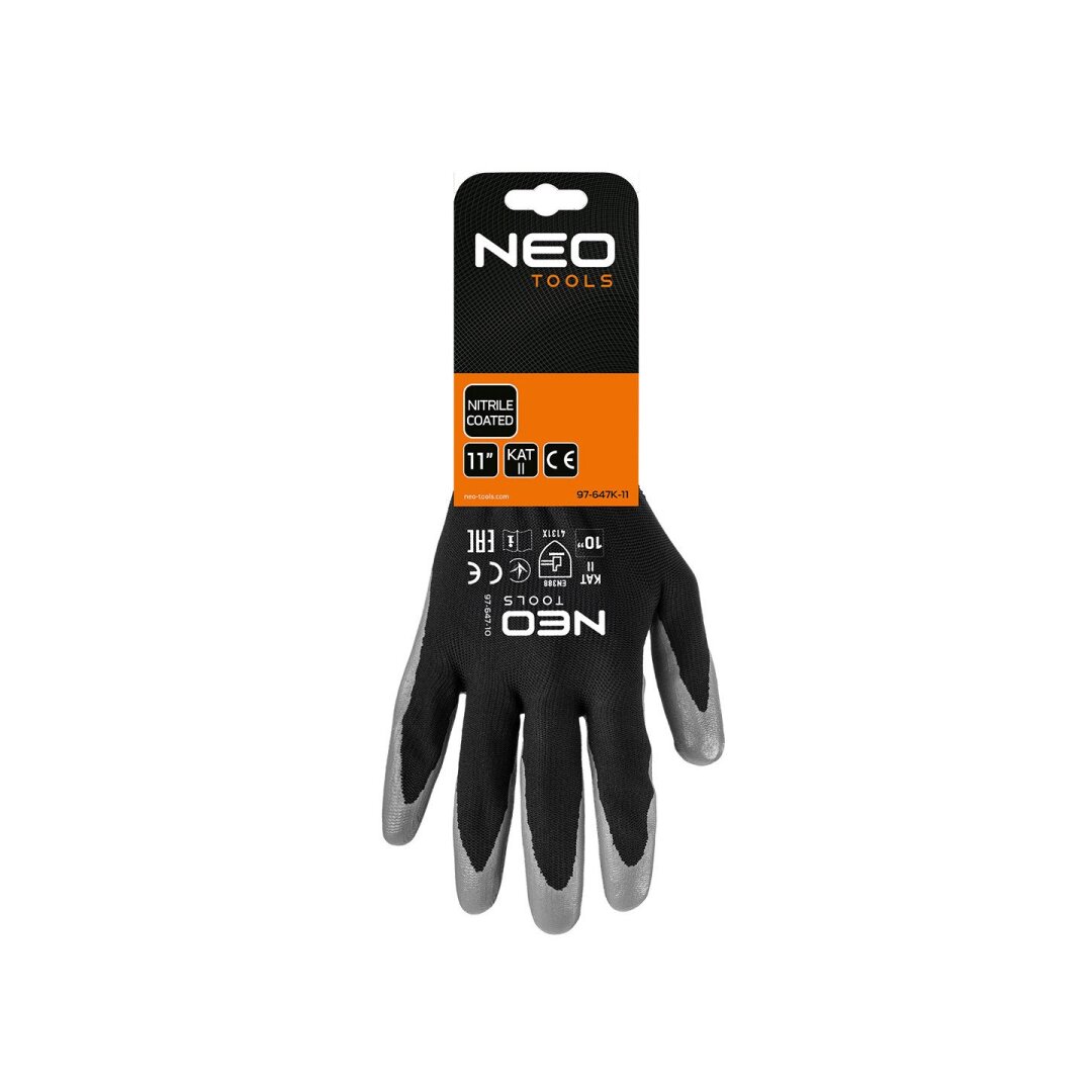 Darbinės pirštinės, nitrilu dengtos, iš poliesterio, 4131X dydis 11 (card) 1 Darbinės pirštinės, nitrilu dengtos, iš poliesterio, 4131X dydis 11 (card) 1