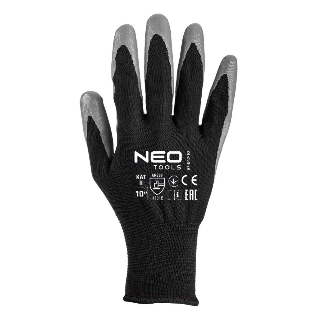 Darbinės pirštinės, nitrilu dengtos, iš poliesterio, 4131X dydis 11 (card) 2 Darbinės pirštinės, nitrilu dengtos, iš poliesterio, 4131X dydis 11 (card) 2