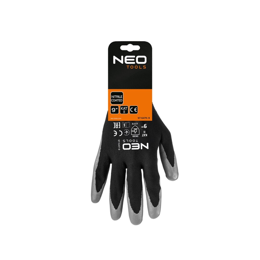 Darbinės pirštinės, nitrilu dengtos, iš poliesterio, 4131X dydis 9 (card) 1 Darbinės pirštinės, nitrilu dengtos, iš poliesterio, 4131X dydis 9 (card) 1