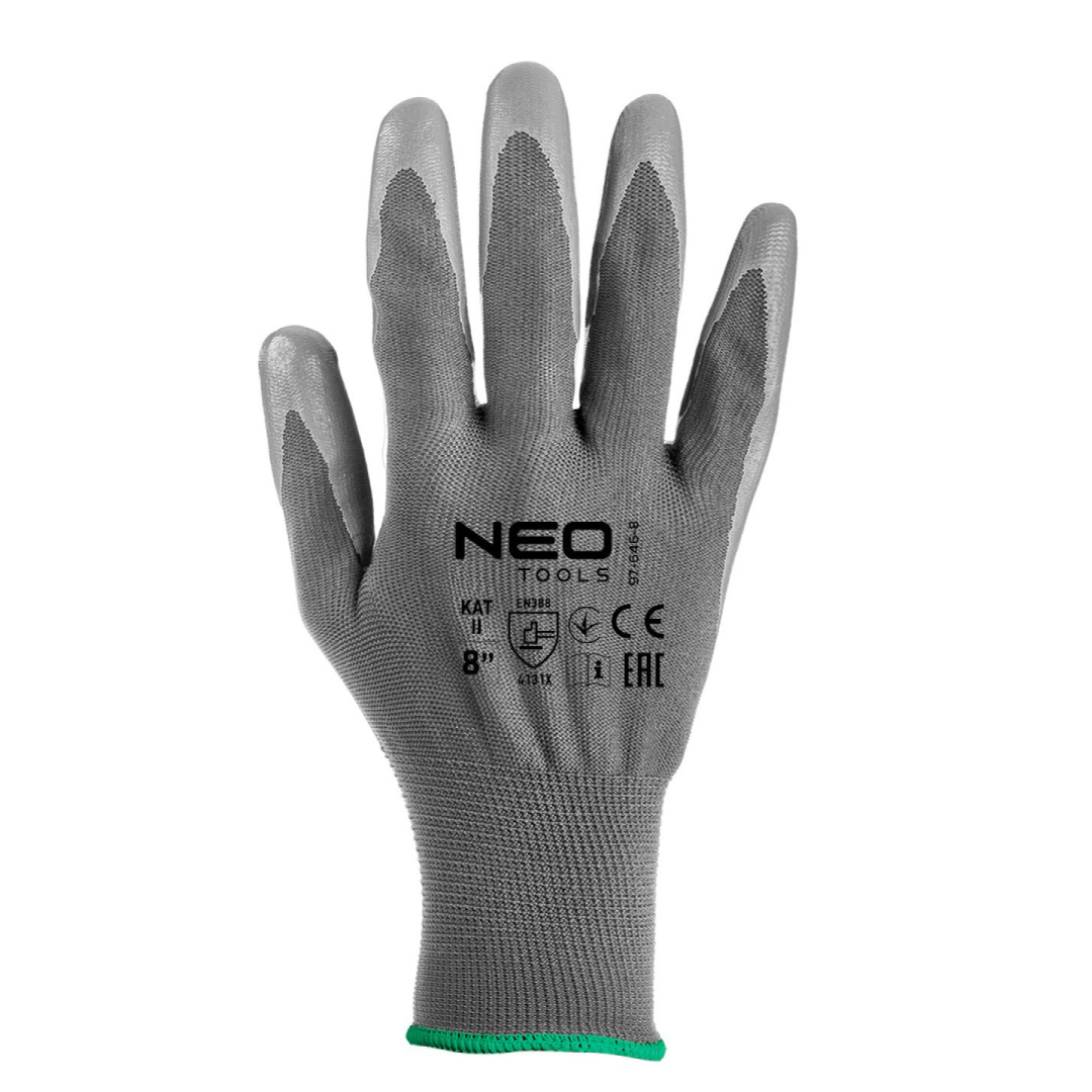 Darbinės pirštinės, PU dengtas poliesteris, 4131X, 8 dydis 6