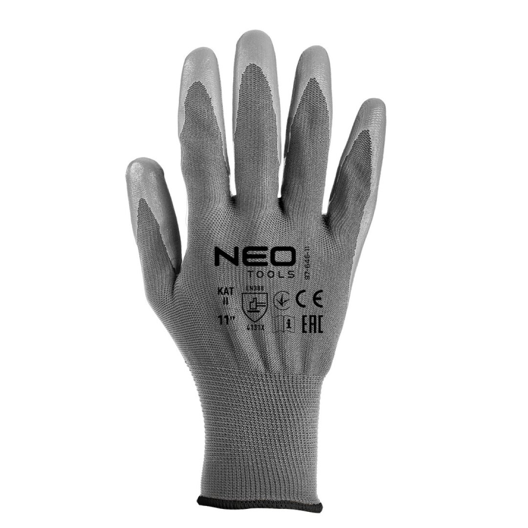 Darbinės pirštinės, PU dengtos poliesterio, 4131X dydis 11 (card) 3 Darbinės pirštinės, PU dengtos poliesterio, 4131X dydis 11 (card) 3