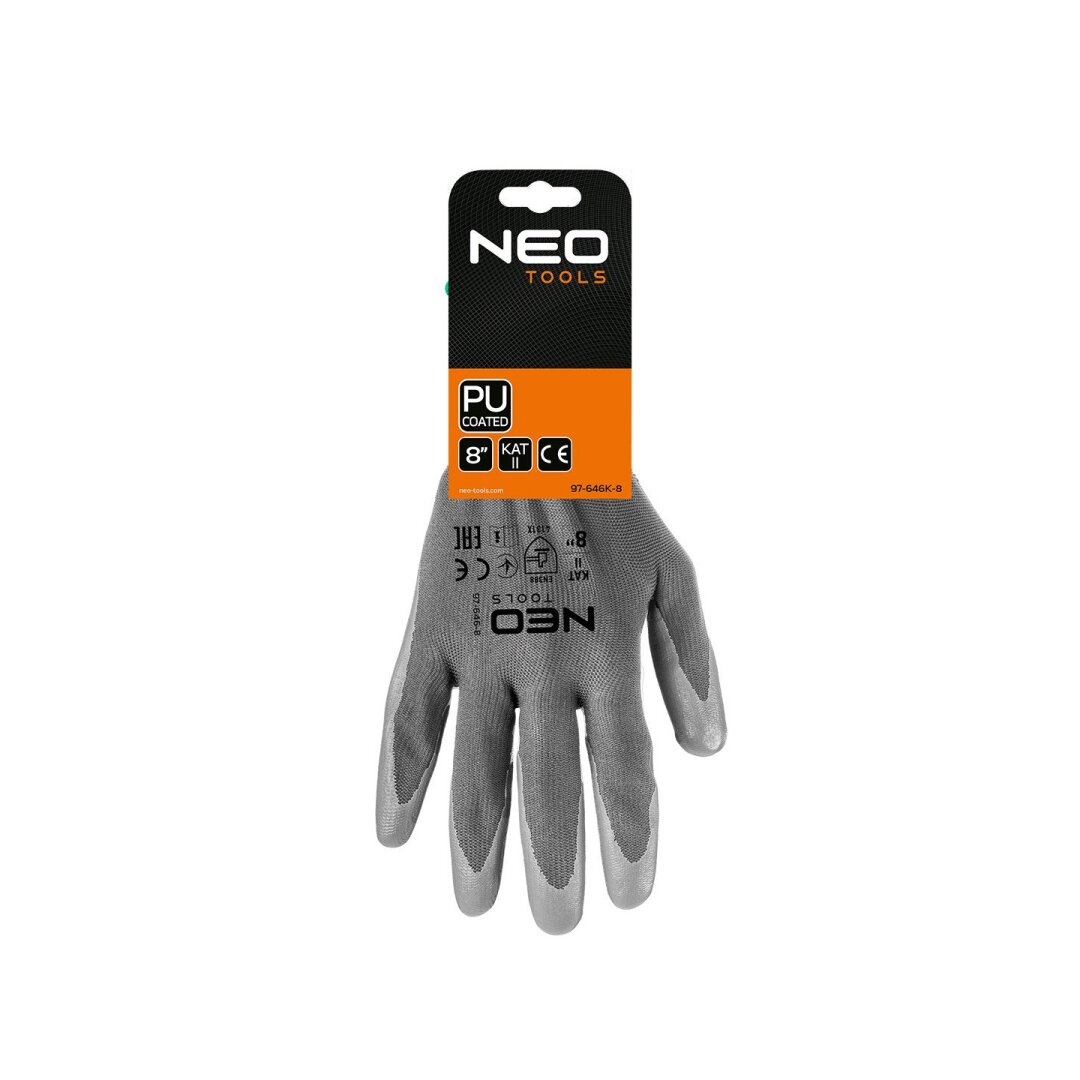 Darbinės pirštinės, PU dengtos poliesterio, 4131X dydis 8 (card) 1