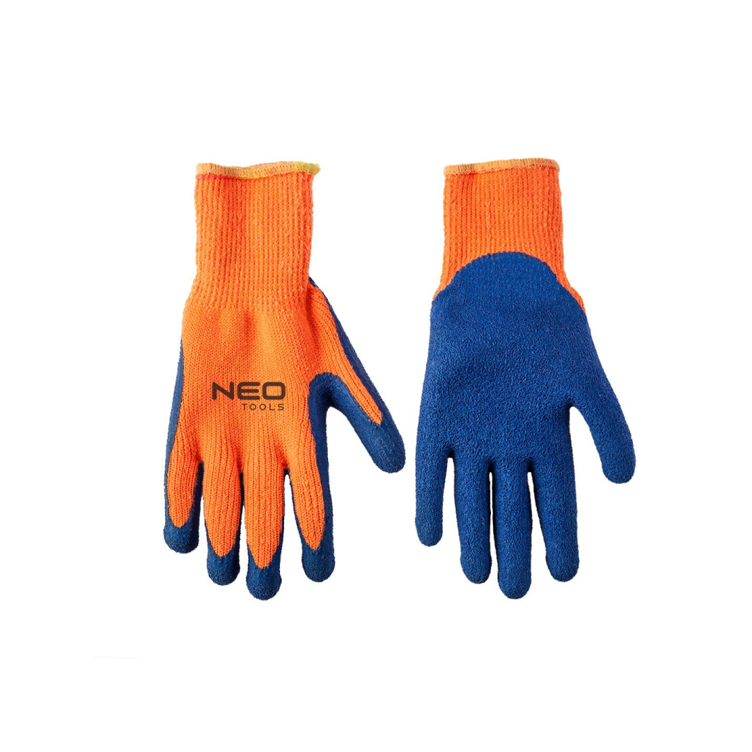 Darbo pirštinės, izoliuotos, akrilinės, padengtos šiurkščiu lateksu, "10"