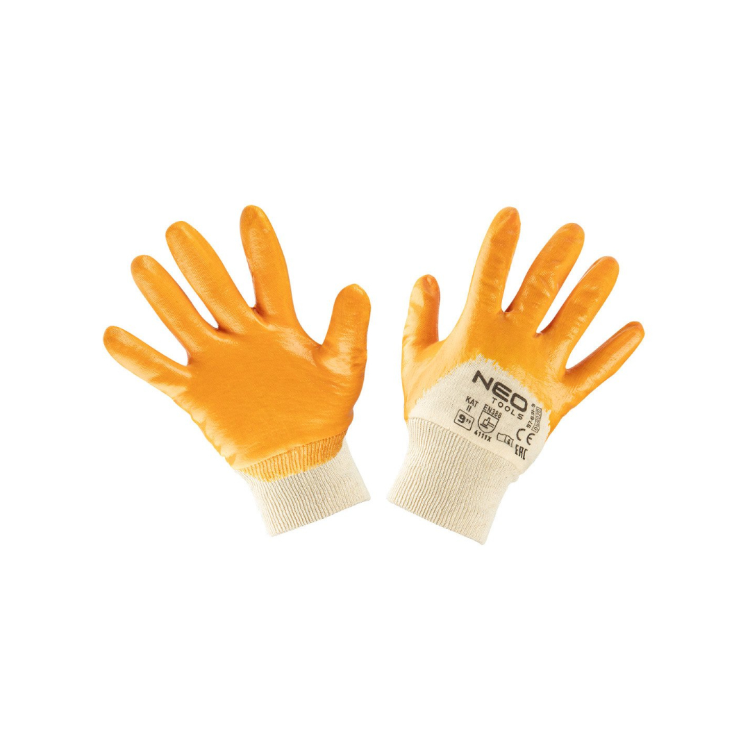 Darbo pirštinės, medvilninės, iš dalies padengtos nitrilu, 4111X, 9 dydis Darbo pirštinės, medvilninės, iš dalies padengtos nitrilu, 4111X, 9 dydis