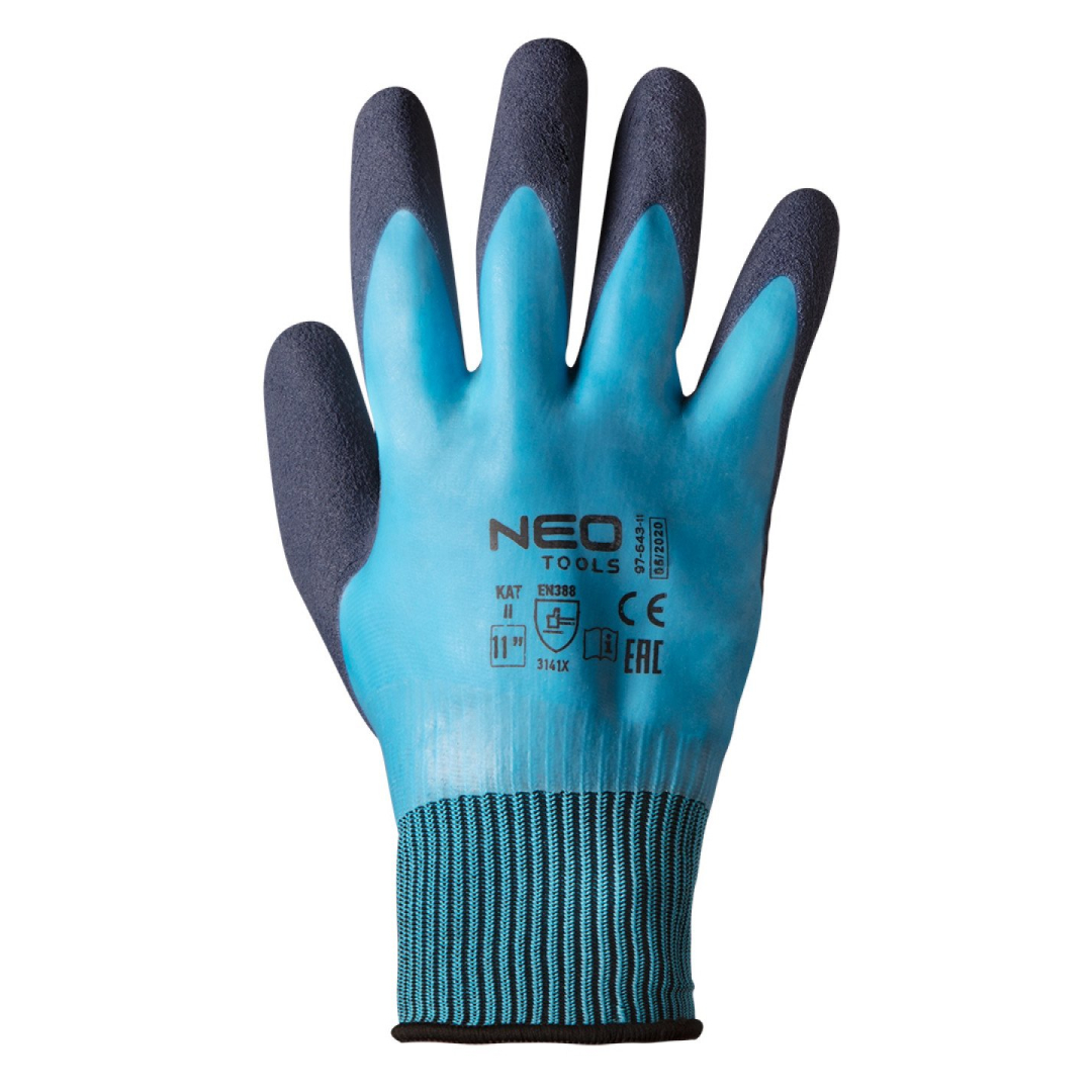 Darbo pirštinės, poliesteris su latekso danga (2 sluoksniai), 3141X, 11 dydis 6 Darbo pirštinės, poliesteris su latekso danga (2 sluoksniai), 3141X, 11 dydis 6