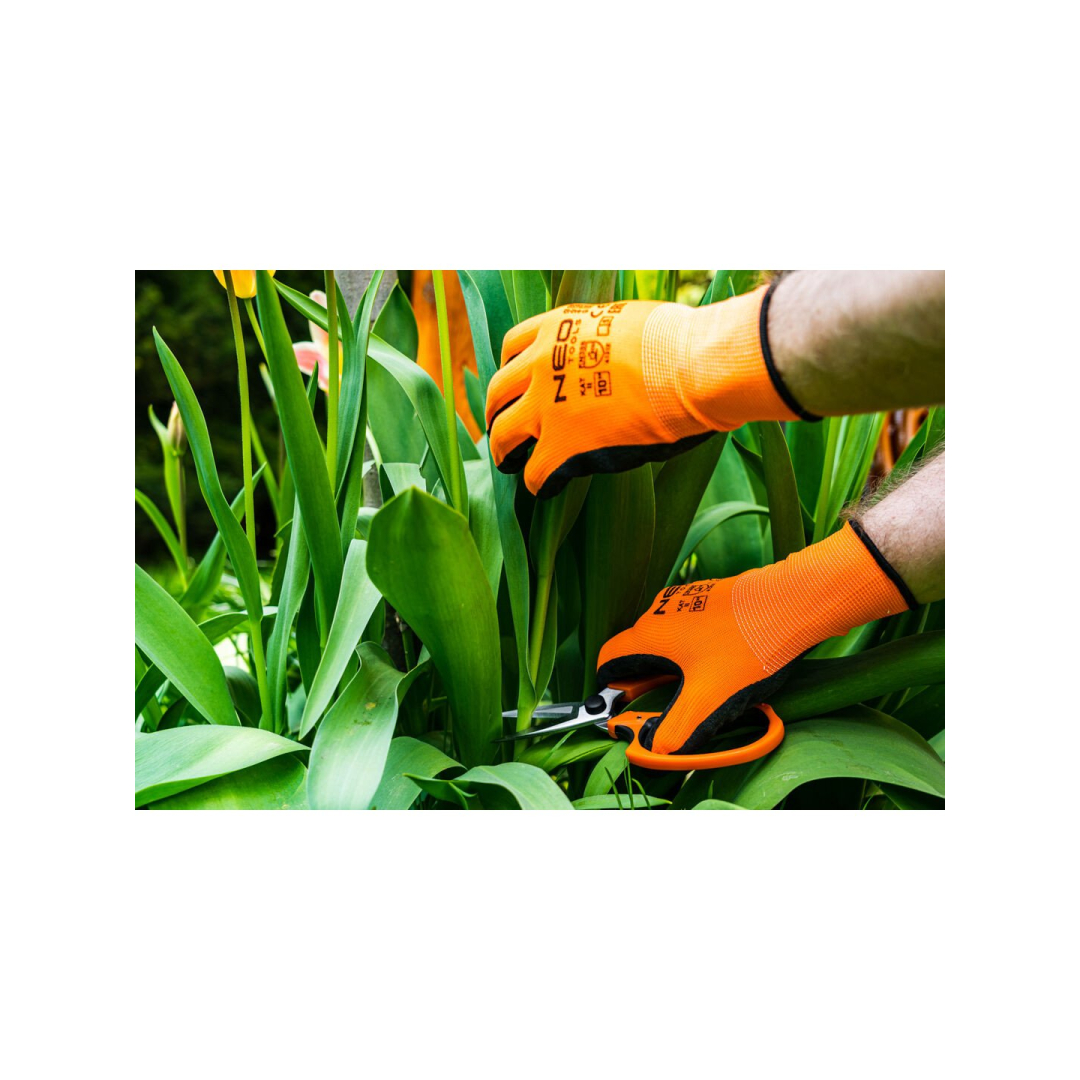 Darbo pirštinės, poliesteris su nitrilo danga (smėlio spalvos), 4131X, 9 dydis 2