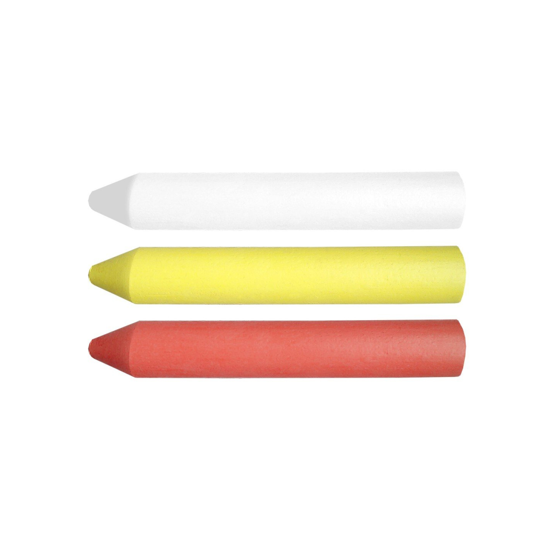 Dažų kreidos mišinys (balta/geltona/raudona) 13 x 85 mm, 3 vnt.