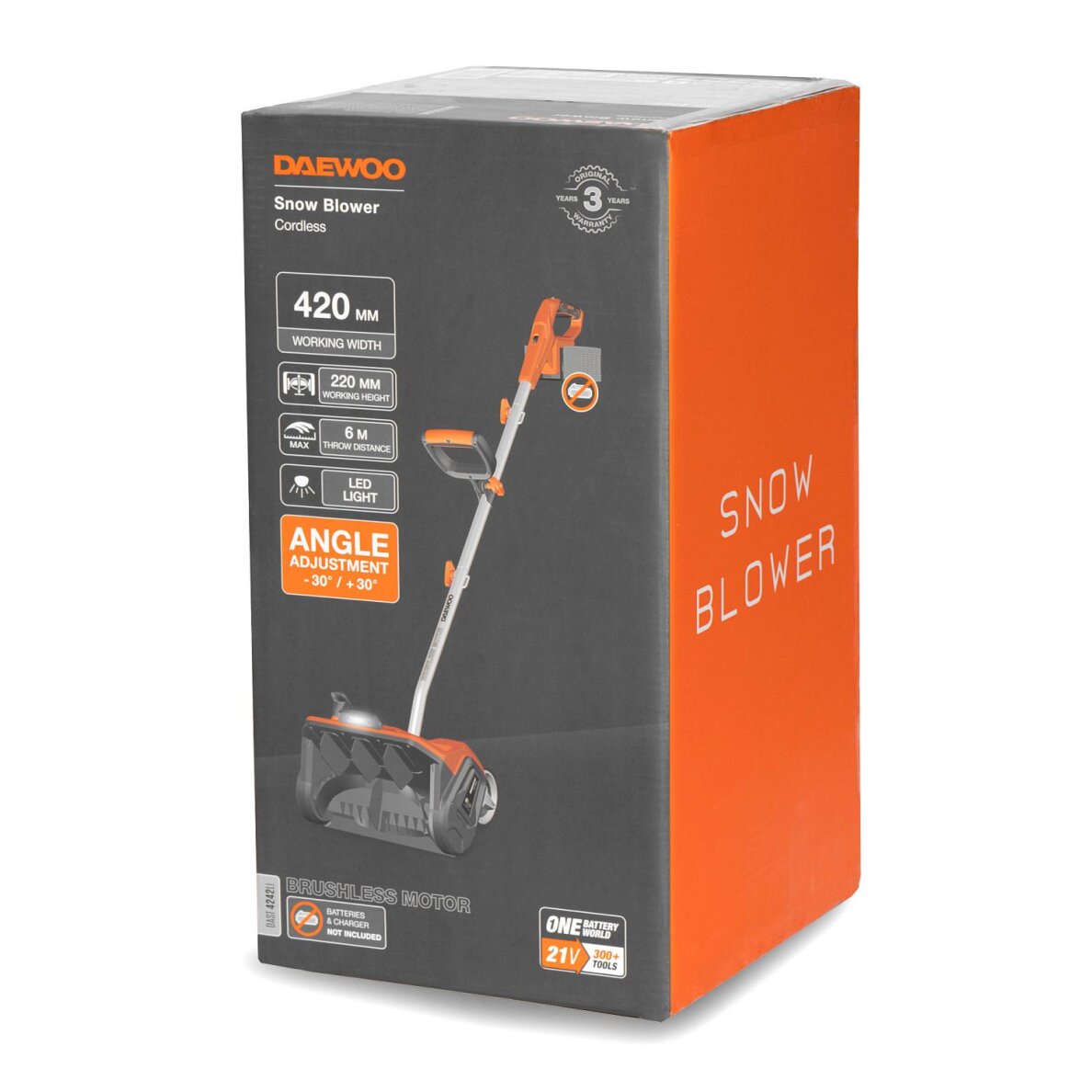 DAST 4242Li  Cordless Snowthrowers 42 (21+21) V, 42 cm, 22 cm, 1-6m, 6,8kg. 11