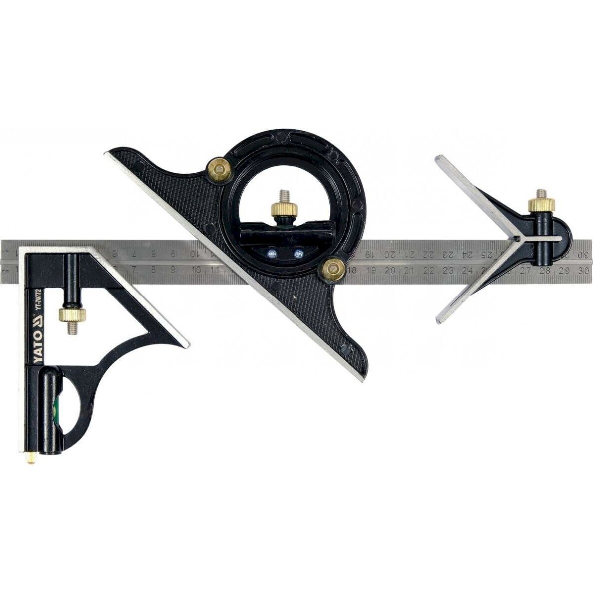 Daugiafunkcinis kampainis su gulsčiuku ir centravimo kampu | 300 mm (YT-70772) Daugiafunkcinis kampainis su gulsčiuku ir centravimo kampu | 300 mm (YT-70772)