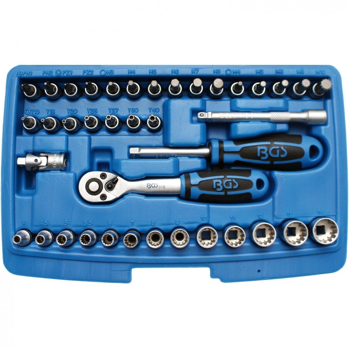 Daugiafunkcinių galvučių rinkinys "Gear Lock" BGS-TECHNIC 6.3 mm (1/4"), 39 vnt. Daugiafunkcinių galvučių rinkinys "Gear Lock" BGS-TECHNIC 6.3 mm (1/4"), 39 vnt.