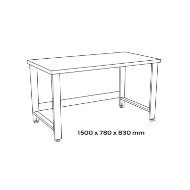 Darbastalis 1500mm x 780mm x 830mm 6