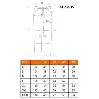 Darbinės kelnės DENIM, juodos, XS dydis 7 Darbinės kelnės DENIM, juodos, XS dydis 7