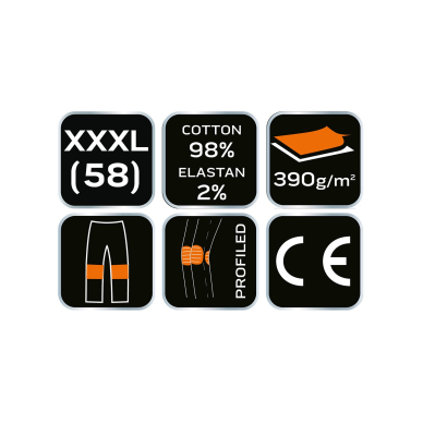 Darbinės kelnės DENIM, juodos, XXXL dydis 8 Darbinės kelnės DENIM, juodos, XXXL dydis 8