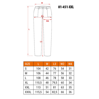 Darbinės kelnės, XXL dydis 8 Darbinės kelnės, XXL dydis 8