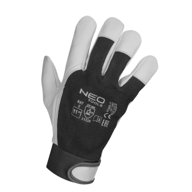 Darbinės pirštinės, 2121X, ožkos oda, Velcro, 11" dydis, CE 6