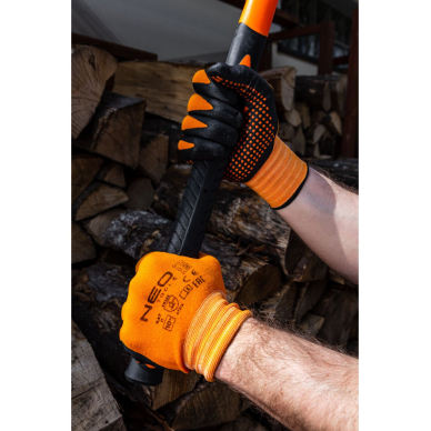 Darbinės pirštinės, nailoninės, dengtos nitrilo taškeliais, 4131X, 8 dydis 7