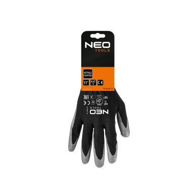 Darbinės pirštinės, nitrilu dengtos, iš poliesterio, 4131X dydis 11 (card) 1