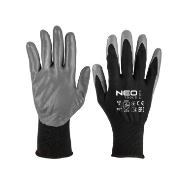 Darbinės pirštinės, nitrilu dengtos, iš poliesterio, 4131X dydis 11 (card)