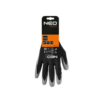 Darbinės pirštinės, nitrilu dengtos, iš poliesterio, 4131X dydis 8 (card) 1 Darbinės pirštinės, nitrilu dengtos, iš poliesterio, 4131X dydis 8 (card) 1