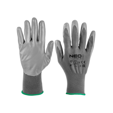 Darbinės pirštinės, PU dengtas poliesteris, 4131X, 8 dydis