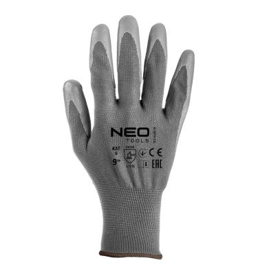 Darbinės pirštinės, PU dengtas poliesteris, 4131X, 9 dydis 6 Darbinės pirštinės, PU dengtas poliesteris, 4131X, 9 dydis 6