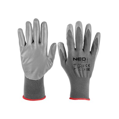 Darbinės pirštinės, PU dengtos poliesterio, 4131X dydis 7 (card)