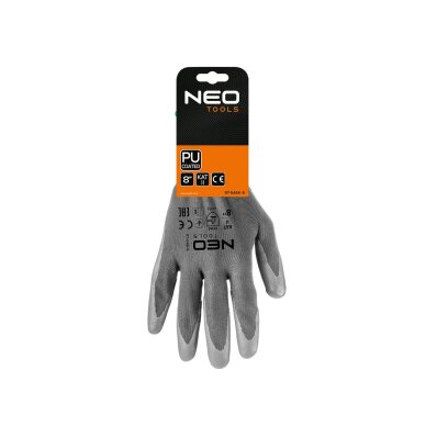 Darbinės pirštinės, PU dengtos poliesterio, 4131X dydis 8 (card) 1