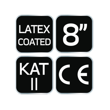 Darbo pirštinės, lateksu dengtos poliesterio pirštinės, 3131X, 8 dydis 6