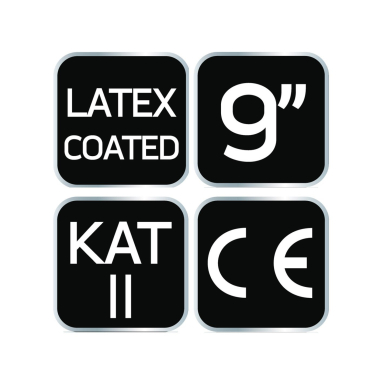 Darbo pirštinės, lateksu dengtos poliesterio pirštinės, 3131X, 9 dydis 6