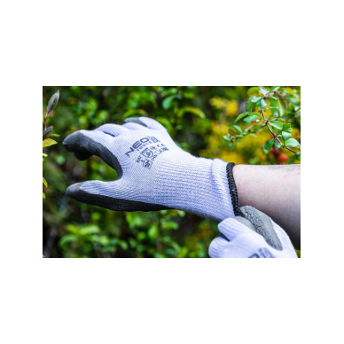 Darbo pirštinės, medvilninės, padengtos lateksu ir poliesteriu, 2143X, 9 dydis 5