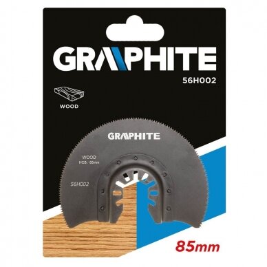 Daugiafunkcinio įrankio geležtė, pusiau apvali, GRAPHITE 56H002, medžiui 1 Daugiafunkcinio įrankio geležtė, pusiau apvali, GRAPHITE 56H002, medžiui 1