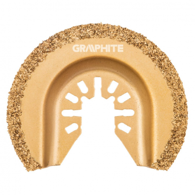 Daugiafunkcinio įrankio geležtė, pusiau apvali, GRAPHITE 56H064, keramikai Daugiafunkcinio įrankio geležtė, pusiau apvali, GRAPHITE 56H064, keramikai