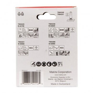 Daugiafunkcinio įrankio MULTITOOL priedų rinkinys Makita B-67505 2 Daugiafunkcinio įrankio MULTITOOL priedų rinkinys Makita B-67505 2