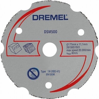 Daugiafunkcis karbidinis pjovimo diskas Dremel, 77 mm, 2615S500JB