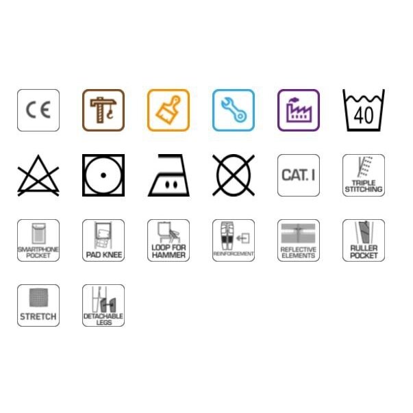 Darbinės kelnės, pilkos, dydis XL 3 Darbinės kelnės, pilkos, dydis XL 3