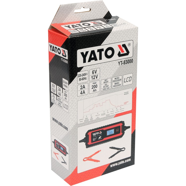 Pakrovėjas 6 V ir 12 V akumuliatorių įkrovimui Yato, 6V/2A 12V/4A 5 Pakrovėjas 6 V ir 12 V akumuliatorių įkrovimui Yato, 6V/2A 12V/4A 5