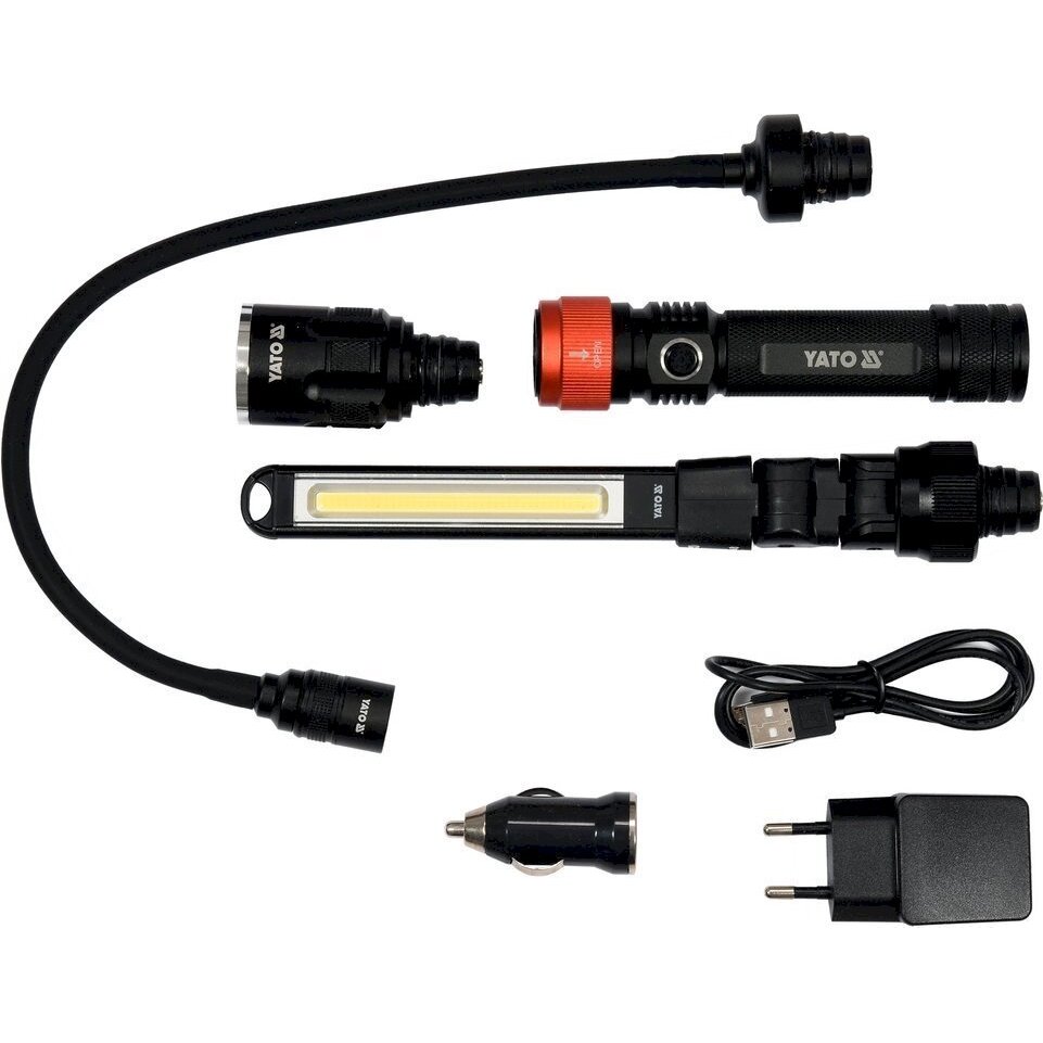 Daugiafunkcinis darbo lempų komplektas su vienu bendru korpusu | 380LM, LI-ION (YT-08521) Daugiafunkcinis darbo lempų komplektas su vienu bendru korpusu | 380LM, LI-ION (YT-08521)