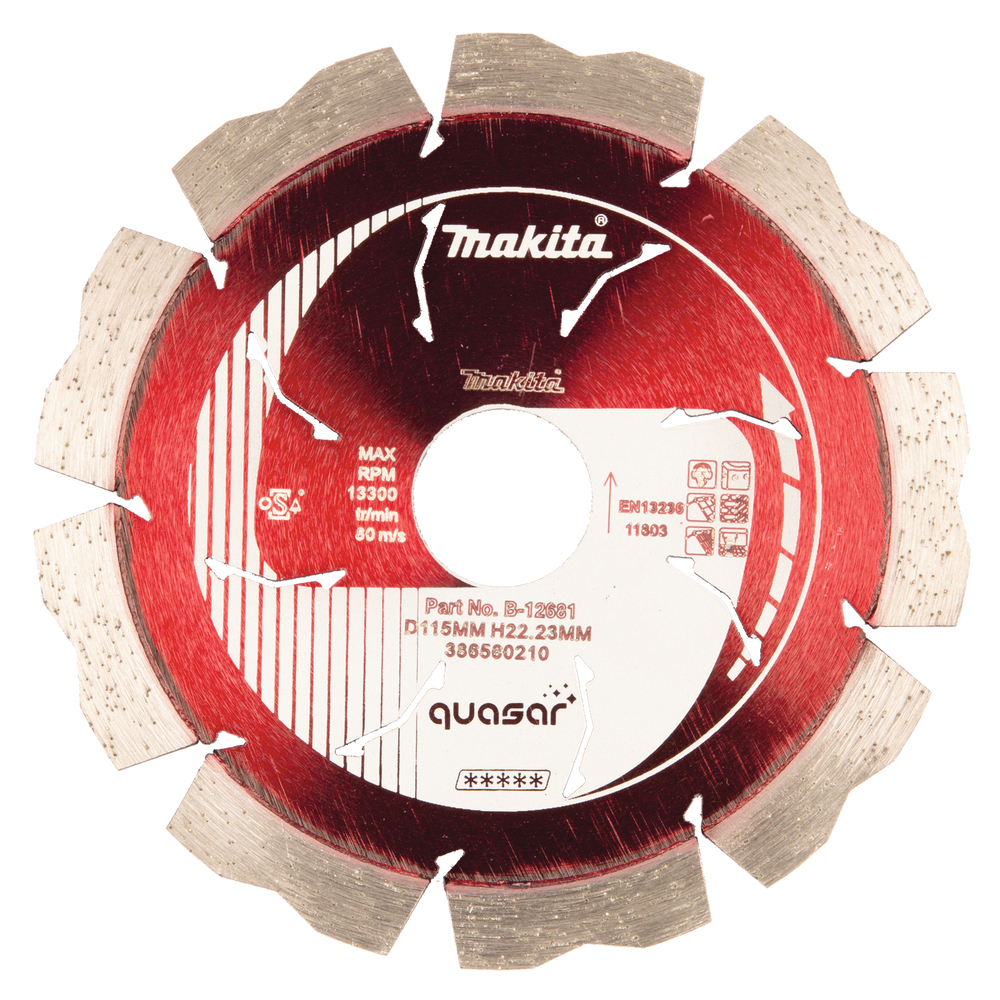 Deimantinis diskas Makita B-12681, 115mm QUASAR Deimantinis diskas Makita B-12681, 115mm QUASAR