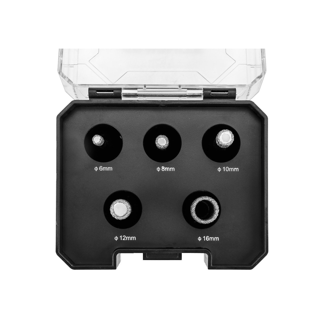 Deimantiniai pjūklai (6, 8, 10, 12, 16 mm), 5 dalių rinkinys. 1