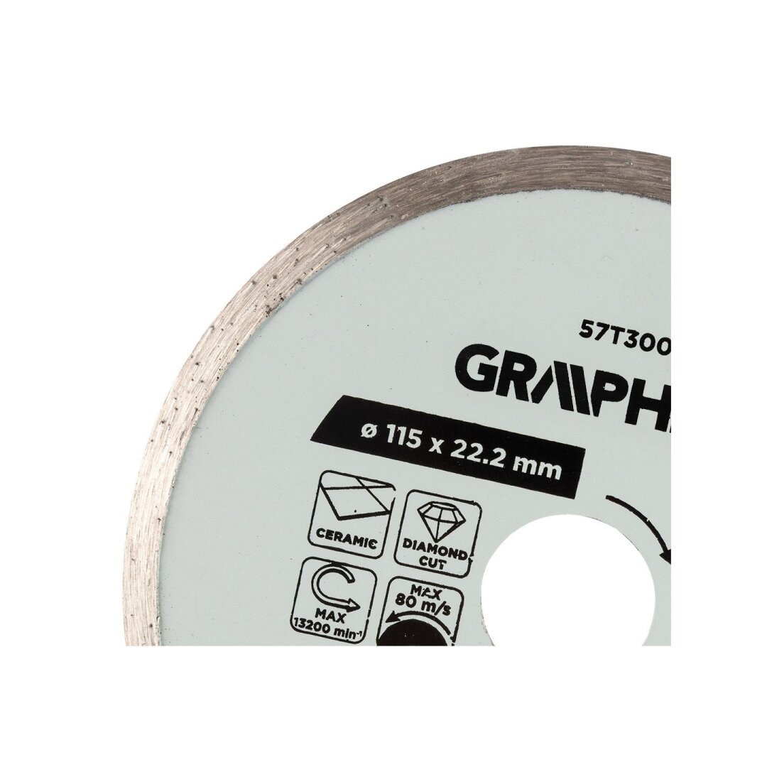 Deimantinis pjovimo diskas, 115 x 22,2 mm, šlapiam pjovimui 4