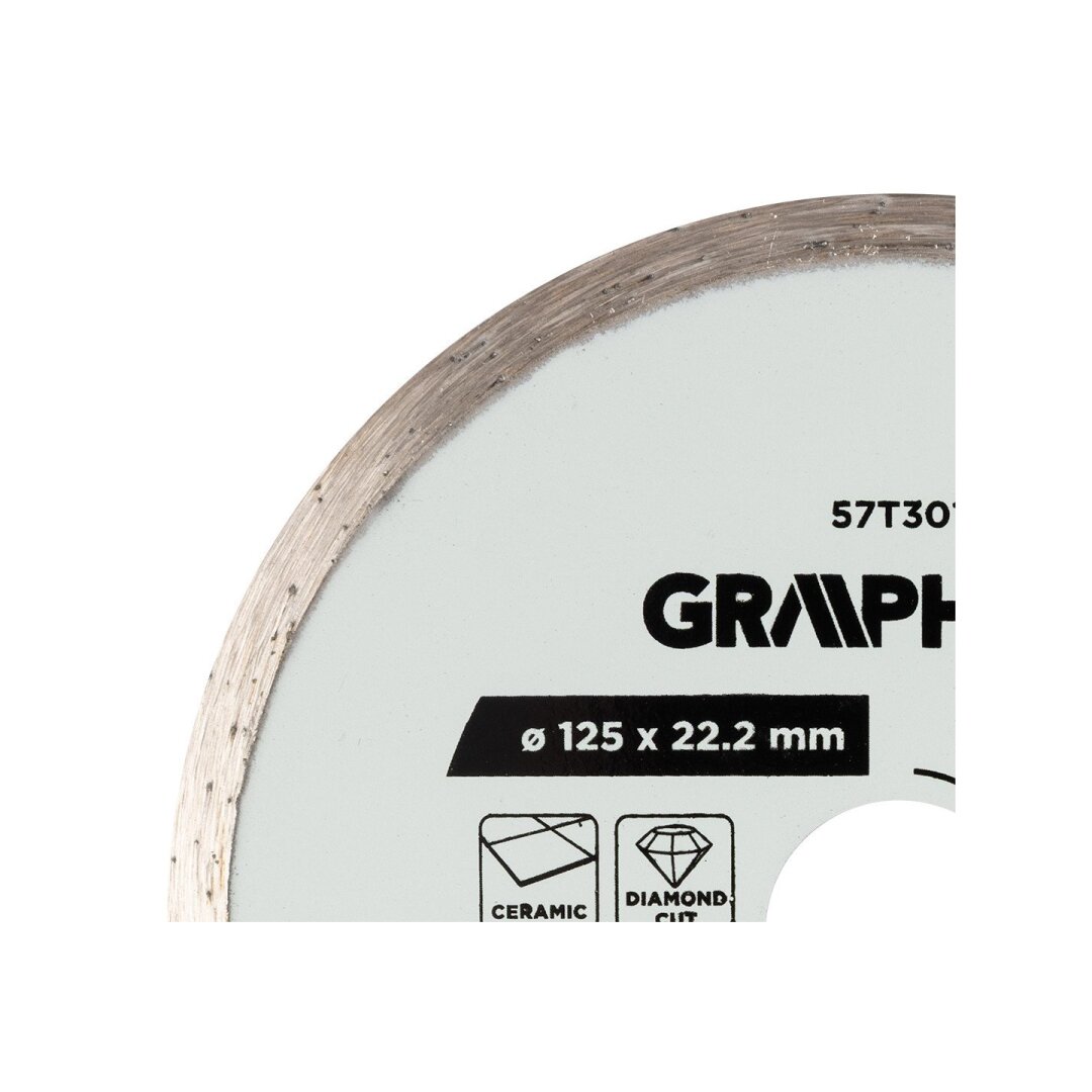 Deimantinis pjovimo diskas, 125 x 22,2 mm, šlapiam pjovimui 4