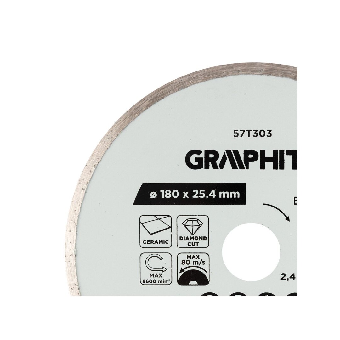 Deimantinis pjovimo diskas, 180 x 25,4 mm, šlapiam pjovimui 3