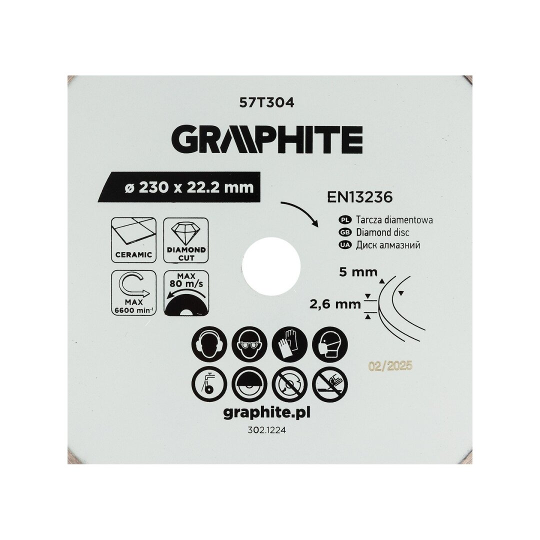 Deimantinis pjovimo diskas, 230 x 22,2 mm, šlapiam pjovimui 4 Deimantinis pjovimo diskas, 230 x 22,2 mm, šlapiam pjovimui 4