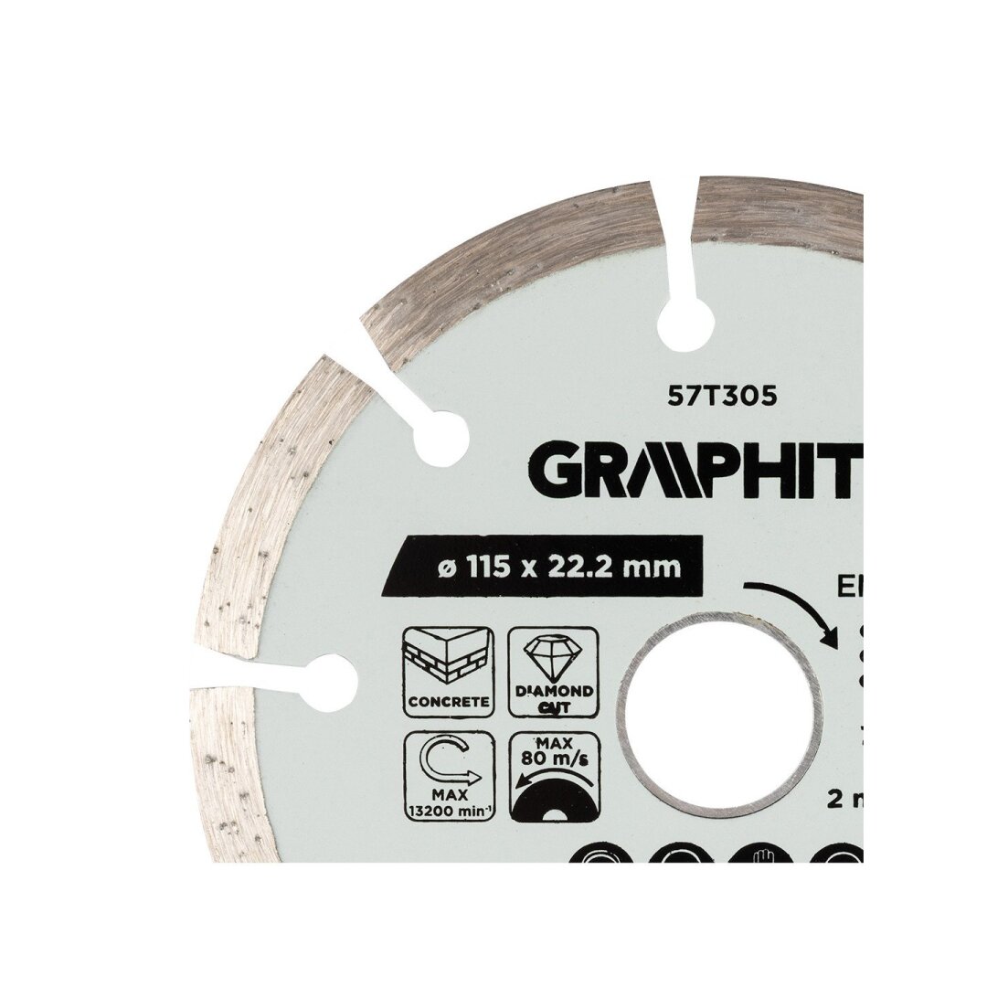 Deimantinis segmentinis pjovimo diskas, 115 x 22,2 mm, sausam pjovimui 4