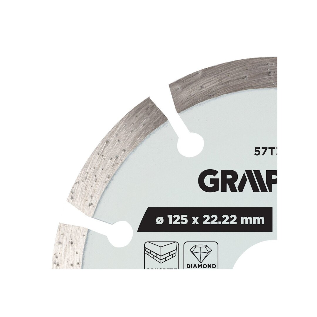 Deimantinis segmentinis pjovimo diskas, 125 x 22,2 mm, sausam ir šlapiam pjovimui 4